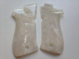 handicraftgrips New Beretta 81 and 84 F/fs .380 White Pearl Color Polymer Resin Handmade