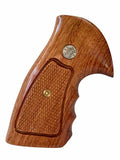 Smith & Wesson K/l Frame Round Butt Revolver Grips Hardwood Finger Groove Checkered Handmade #Krw30