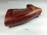 handicraftgrips New Colt Python Grips I/E Frame Checkered Hardwood Handmade Gold Medallions #Pyw12