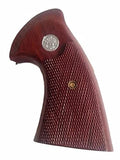 New Colt Python Grips I/ E Frame Checkered Open Back Hardwood Handmade Silver Medallions #Pyw02