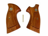 handicraftgrips New Smith & Wesson N Frame Square Butt Grips Checkered Hardwood Open Back