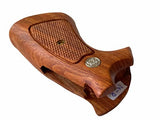 handicraftgrips New Smith & Wesson N Frame Round Butt Grips Checkered Hardwood Open Back #NRW01