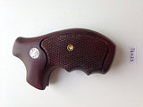 Smith & Wesson K/l Frame Round Butt Revolver Grips Hardwood Finger Groove Checkered Handmade #Krw10