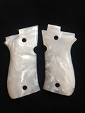 handicraftgrips New Beretta 81 and 84 F/fs .380 White Pearl Color Polymer Resin Handmade