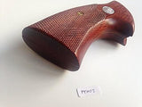 New Colt Python Grips I/ E Frame Checkered Open Back Hardwood Handmade Silver Medallions #Pyw02