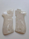 handicraftgrips New Beretta 81 and 84 F/fs .380 White Pearl Color Polymer Resin Handmade