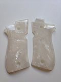 handicraftgrips New Beretta 81 and 84 F/fs .380 White Pearl Color Polymer Resin Handmade