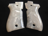 handicraftgrips New Beretta 81 and 84 F/fs .380 White Pearl Color Polymer Resin Handmade