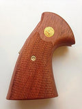 handicraftgrips New Grip for Colt Python Grips (I, E Frame) Checkered Hard Wood Medallions