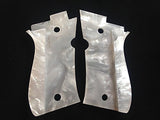 handicraftgrips New Beretta 81 and 84 F/fs .380 White Pearl Color Polymer Resin Handmade