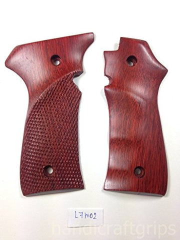 New LLAMA lll IIIA .380ACP 7 RD LLAMA7 Small Frame Grips - .22, .32, .380 Hardwood Wood Checkered Grips grips Handmade #L7W02