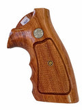 Smith & Wesson K/l Frame Round Butt Revolver Grips Hardwood Finger Groove Checkered Handmade #Krw30