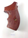 New Smith & Wesson K/l Frame Round Butt Revolver Grips Open Back Hardwood Finger Groove Checkered Handmade Beautiful Sport for Men Birthday Gift #Krw45