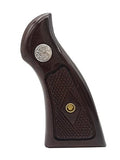 handicraftgrips KSW44## New Smith & Wesson K/L S&W K L Frame Square Butt Revolver Grips Hardwood Hard Wood Open Back Checkered Handmade Handcraft Silver Medallions Sport for Men Birthday Gift