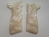 New Beretta 92fs 92f 96 Grips full size White Pearl Color Polymer Resin Handmade