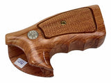 Smith & Wesson K/l Frame Round Butt Revolver Grips Hardwood Finger Groove Checkered Handmade #Krw30