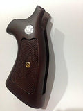 New Smith & Wesson N Frame Square Butt Grips Diamond Checkered Hardwood Open Back