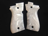 handicraftgrips New Beretta 81 and 84 F/fs .380 White Pearl Color Polymer Resin Handmade