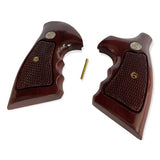 Smith & Wesson K/l Frame Square Butt Revolver Grips Hardwood Checkered Handmade #Ksw25