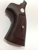 New Smith & Wesson N Frame Square Butt Grips Diamond Checkered Hardwood Open Back