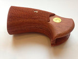 handicraftgrips New Grip for Colt Python Grips (I, E Frame) Checkered Hard Wood Medallions