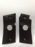 New Grips for Colt Mustang Checkered Silver Medallions Hardwood Handmade Grips