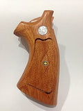 handicraftgrips New Smith & Wesson N Frame Square Butt Grips Diamond Checkered Hardwood Open Back