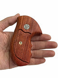 handicraftgrips New Smith & Wesson S&w J Frame Round Butt Bodyguard Grips Checkered Hardwood Handmade #JRW01