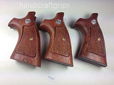 handicraftgrips New Smith & Wesson N Frame Square Butt Grips Checkered Hardwood Open Back Finger Groove #Nsw13