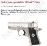 handicraftgrips MTW16## New Grips for Colt Mustang Checkered pocketlite Pistol Hard Wood Handmade Laser Engraved Handcraft Beautiful Nice Birthday Gift Sport for Men Man