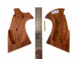 handicraftgrips New Smith & Wesson N Frame Round Butt Grips Checkered Hardwood Open Back #NRW01