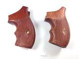 New Smith & Wesson K/l Frame Round Butt Revolver Grips Open Back Hardwood Finger Groove Checkered Handmade Beautiful Sport for Men Birthday Gift #Krw45