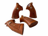 handicraftgrips New Smith & Wesson N Frame Round Butt Grips Checkered Hardwood Open Back #NRW01