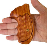 handicraftgrips Rossi Small Frame Round Butt Revolver Grips Checkered Hardwood Handmade