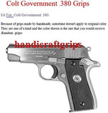 New Colt Government .380 Checkered Hardwood Wood with Gold Medallions #CGW02