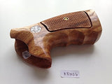 Smith & Wesson K/l Frame Round Butt Revolver Grips Hardwood Finger Groove Checkered Handmade #Krw06