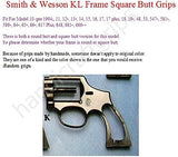 handicraftgrips KSR06## New Smith & Wesson K/L S&W K L Frame Square Butt Revolver Grips Smooth White Pearl Resin Handmade Handcraft Silver Medallions Sport for Men Birthday Gift