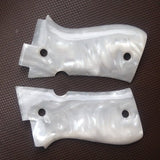 handicraftgrips New Beretta 81 and 84 F/fs .380 White Pearl Color Polymer Resin Handmade