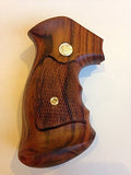 New Smith & Wesson S&w K/l Frame Round Butt Revolver Finger Groove Grips Checkered Hardwood Handmade