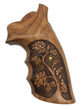handicraftgrips NRW32## New Smith & Wesson S&W N Frame Round Butt Grips 22 25 29 325 327 329 520 610 625 627 629 Hard Wood Laser Logo Engraved Checkered Finger Groove Handcraft Special Birthday Gift