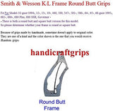 Smith & Wesson K/l Frame Round Butt Revolver Grips Hardwood Wood Finger Groove Smooth Open Back Handmade #Krw41