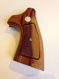 Smith & Wesson K/l Frame Square Butt Revolver Grips Hardwood Finger Groove Checkered Handmade