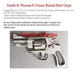 handicraftgrips New Smith & Wesson N Frame Round Butt Grips Checkered Hardwood Open Back #NRW01