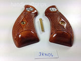 New Smith & Wesson S&w J Frame Round Butt Bodyguard Grips Checkered Hardwood Handmade #JRW06