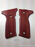 New Beretta Cougar 8000 8045 Full Size Grips FULL SIZE Hardwood Wood Checkered Handmade #BCFW01