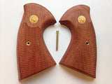 handicraftgrips New Grip for Colt Python Grips (I, E Frame) Checkered Hard Wood Medallions