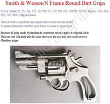 handicraftgrips NRW34## New Smith & Wesson S&W N Frame Round Butt Grips 22 25 29 325 327 329 520 610 625 627 629 Hard Wood Laser Logo Engraved Checkered Finger Groove Handcraft Special Birthday Gift