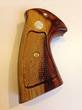 Smith & Wesson K/l Frame Square Butt Revolver Grips Hardwood Finger Groove Checkered Handmade