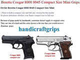 New Beretta Cougar 8000 8045 Compact Size Mini Grips Hardwood Wood Checkered Handmade #BCCW02