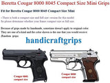 New Beretta Cougar 8000 8045 Compact Size Mini Grips Hardwood Wood Checkered Handmade #BCCW01